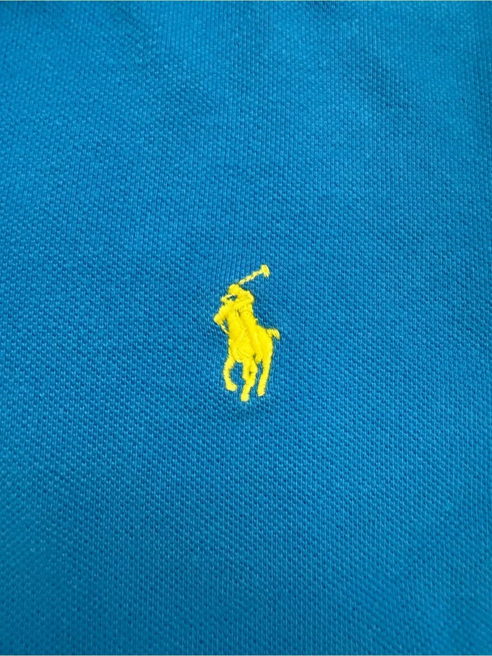 Polo Ralph Lauren Custom Fit Polo Shirt Men M Runs Small Blue Yellow Pony